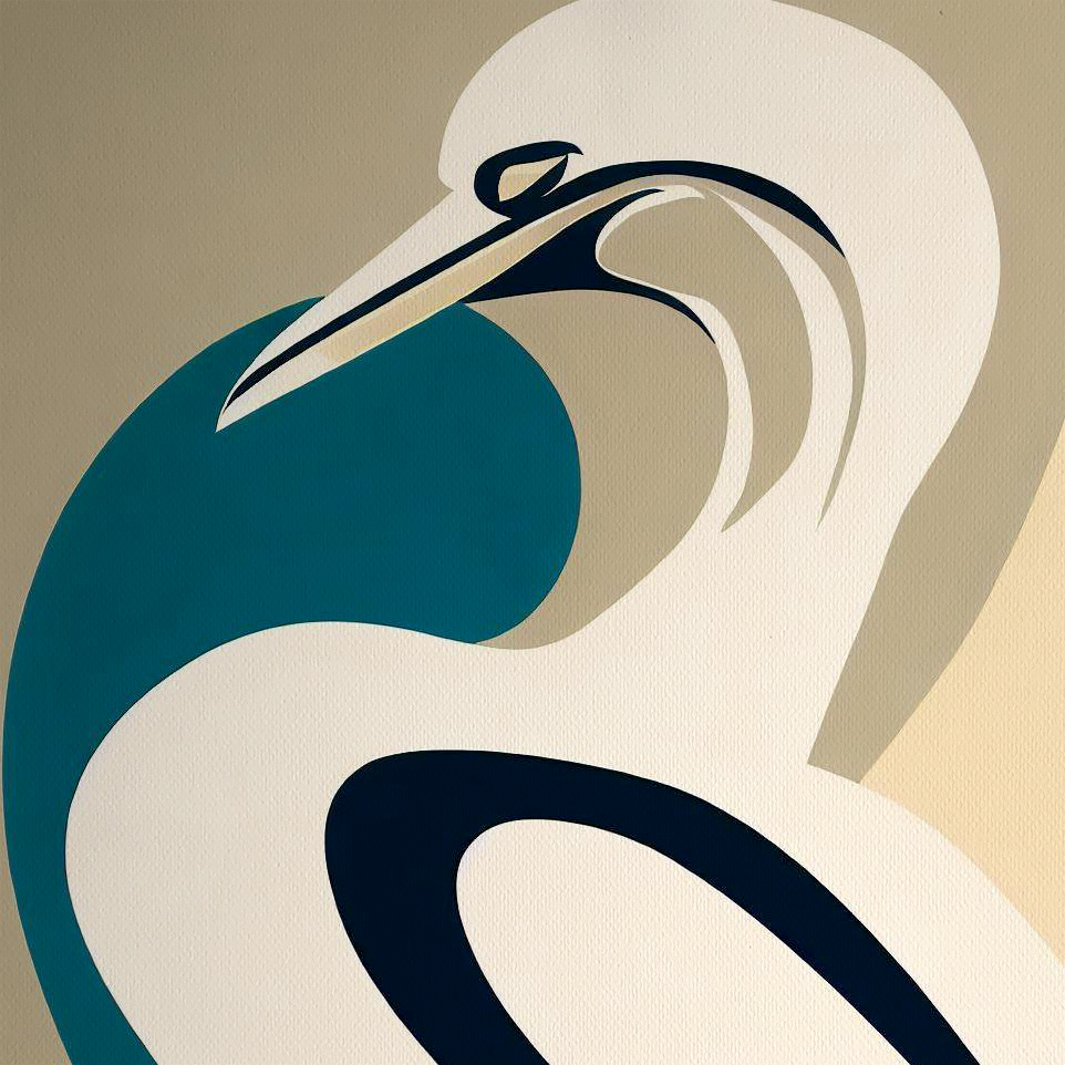 Art Deco Gannett Bird Print