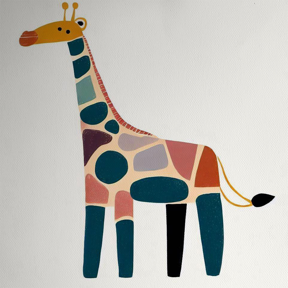 Spotty Giraffe Scandinavian Colours Woodblock