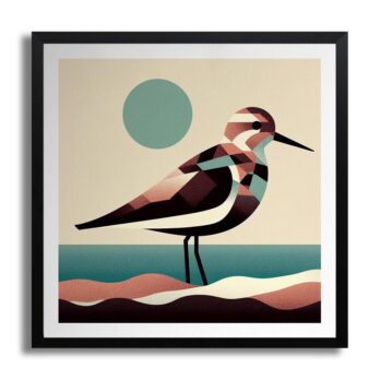 Product mockup for Sand Piper Illustration Print
