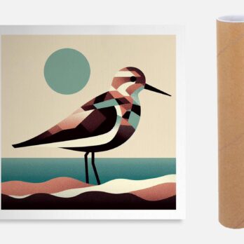 Product mockup for Sand Piper Illustration Print