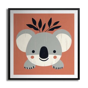 Product mockup for Woodblock Print of a Smiling Koala