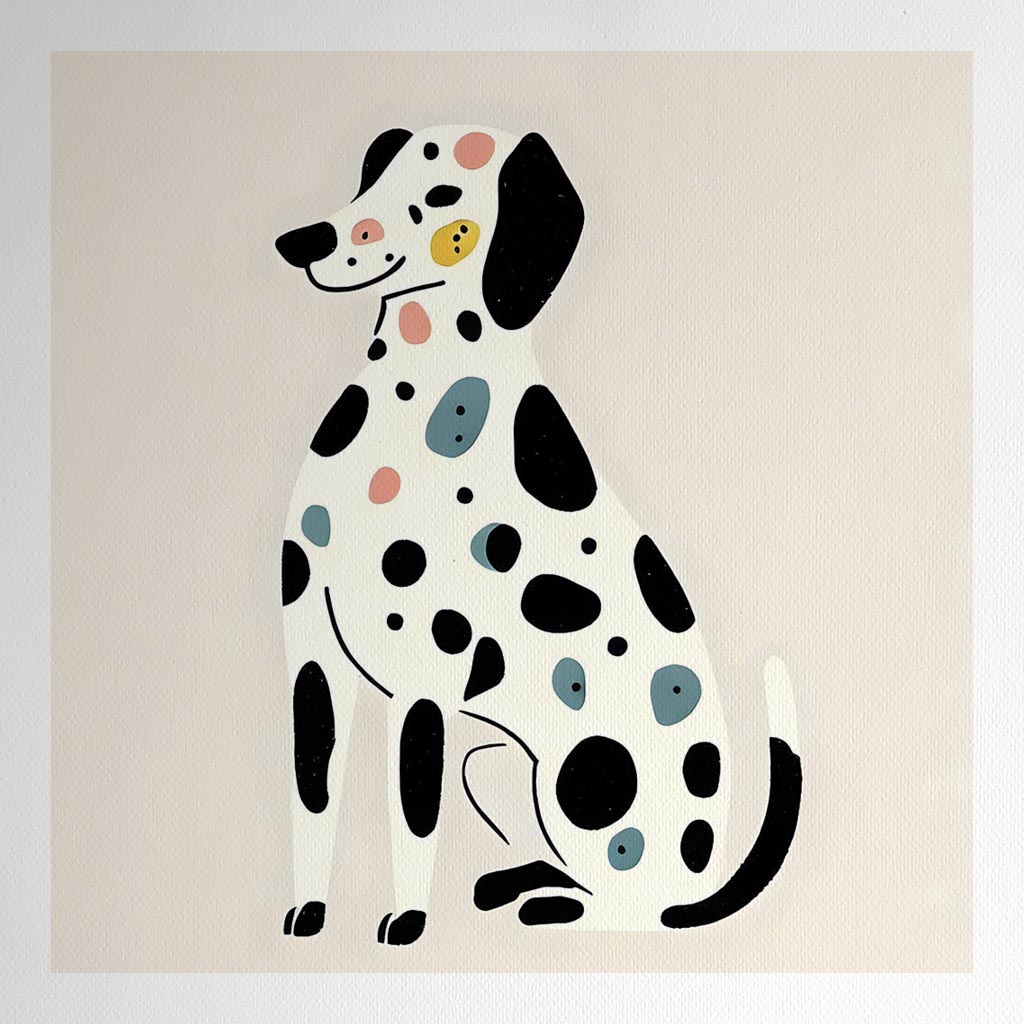 Product mockup for Spotty Dog Illustration