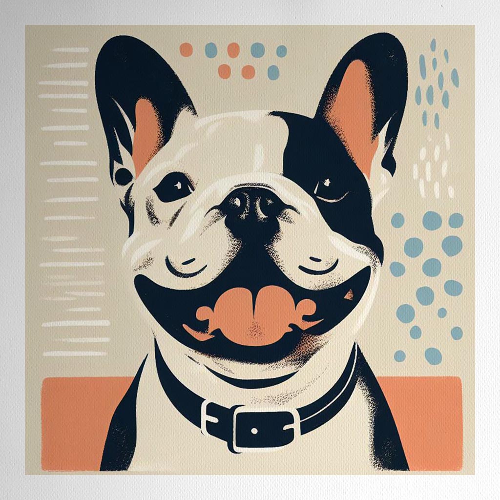 Product mockup for Woodblock Style French Bulldog Print