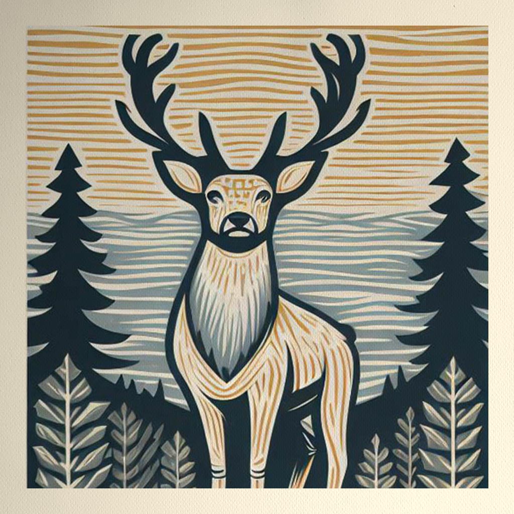 Product mockup for Deer in Forest Illustration