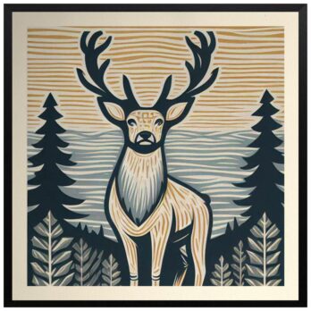 Product mockup for Deer in Forest Illustration