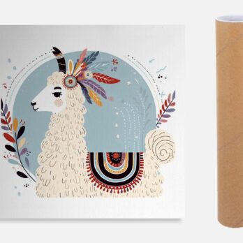 Product mockup for Festive Alpaca Illustration