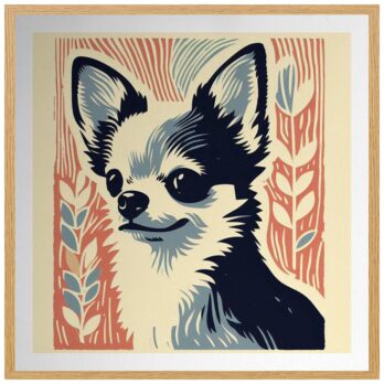 Product mockup for Linocut Style Chihuahua Print