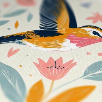 Product mockup for Linocut Style Hummingbird Print