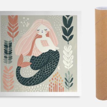 Product mockup for Mermaid's Muse Illustration