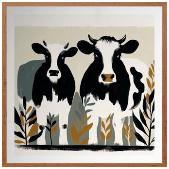 Product mockup for Moody Duo - Illustration of Two Cows