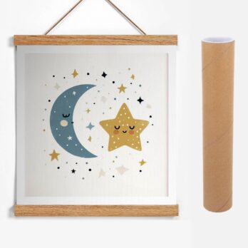 Product mockup for Smiling Star & Moon Illustration