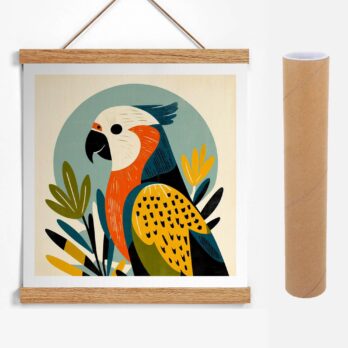 Product mockup for Sunny Parrot Illustration